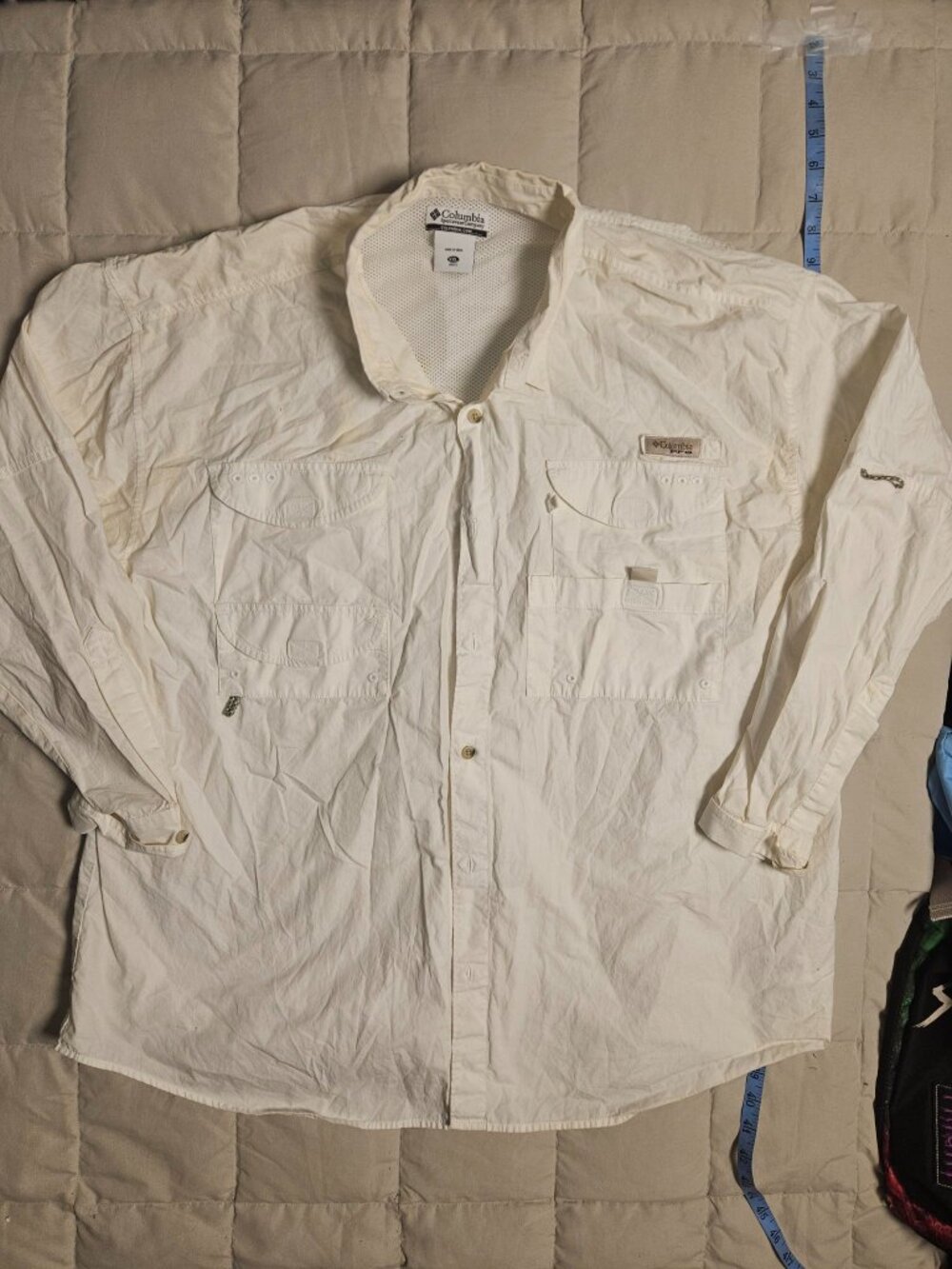 Columbia PFG Long Sleeve Fishing Shirt Men's XXL White